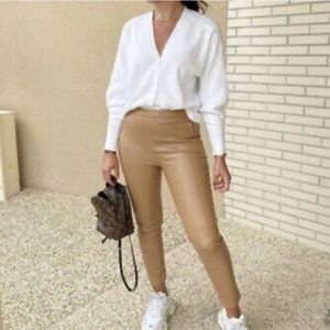 Zara Tan Leggings NWT Sz S